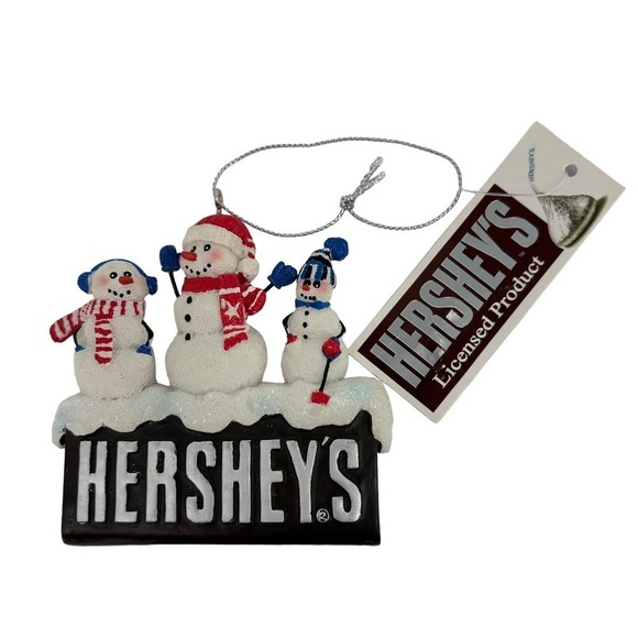 Hershey's Kurt Adler 2009 Ornament Snowmen Hat Scarf Christmas Holiday With Tag - Picture 1 of 7